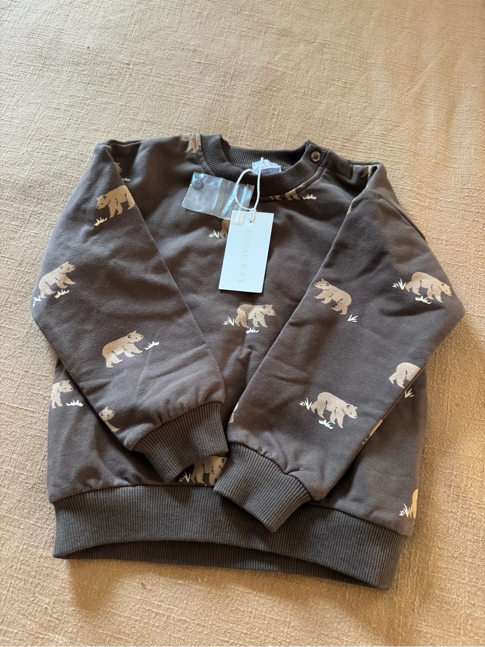 Jamie Kay Brown Bear Print Crewneck Sweatshirt - Picture 2 of 3